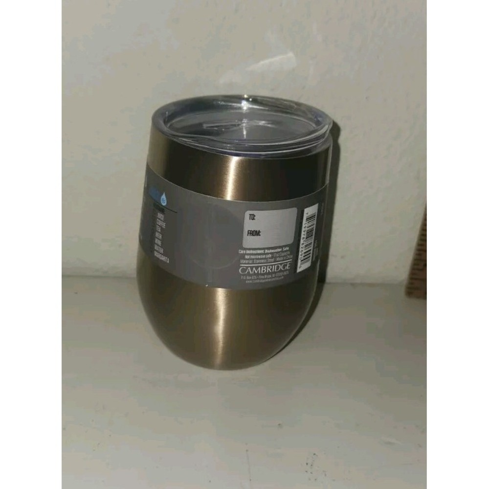 11oz Wine Tumbler Lid Double Wall Stainless Steel Insulated Wine Glass Copper - Picture 2 of 3